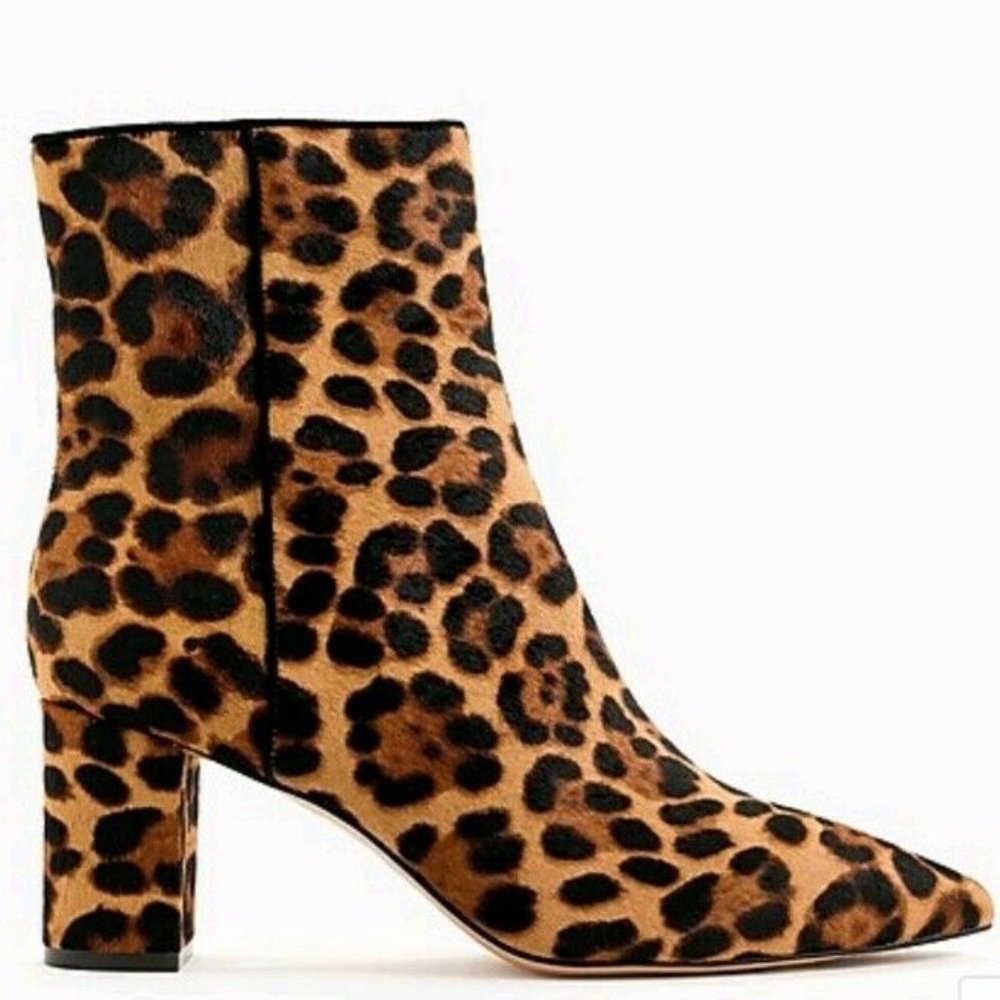 J.Crew Pointed-toe Sadie boots leopard calf hair AB113